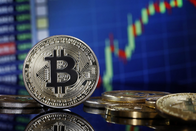 Gráfico de valorização e queda de criptomoedas no mercado
