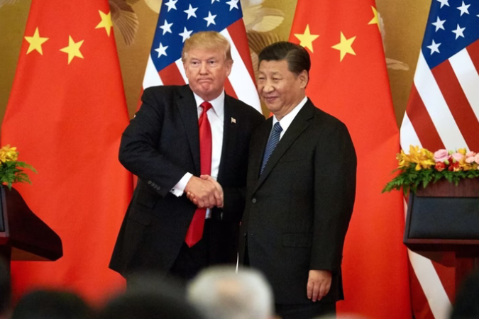 Gráfico mostrando a desaceleração econômica da China em 2025.